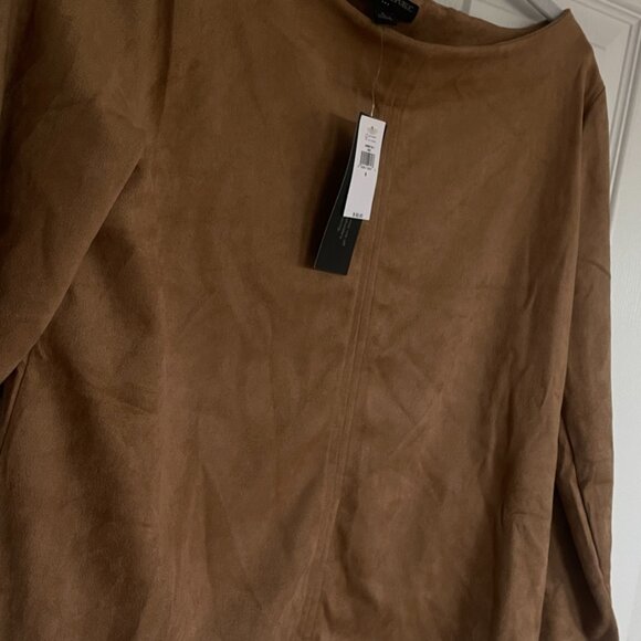 NWT BANANA REPUBLIC Vegan Suede Belted Top in CAMEL - Picture 3 of 6